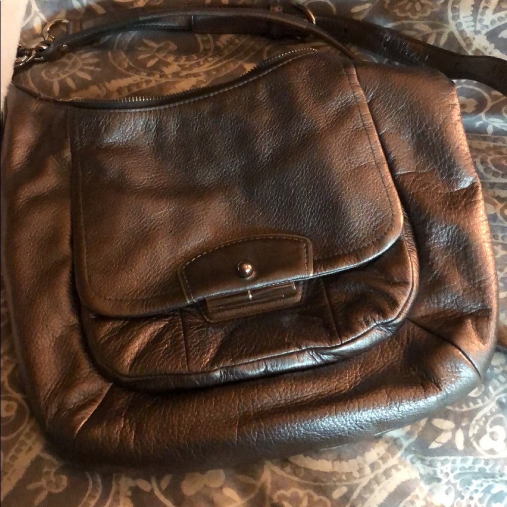 Silver crossbody coach purse
